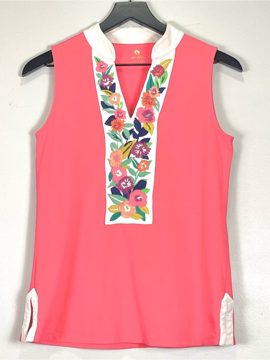 Spartina 449 Tops - SPARTINA 449 Sleeveless Embriodered V-Neck Coral Tank Top Size Small